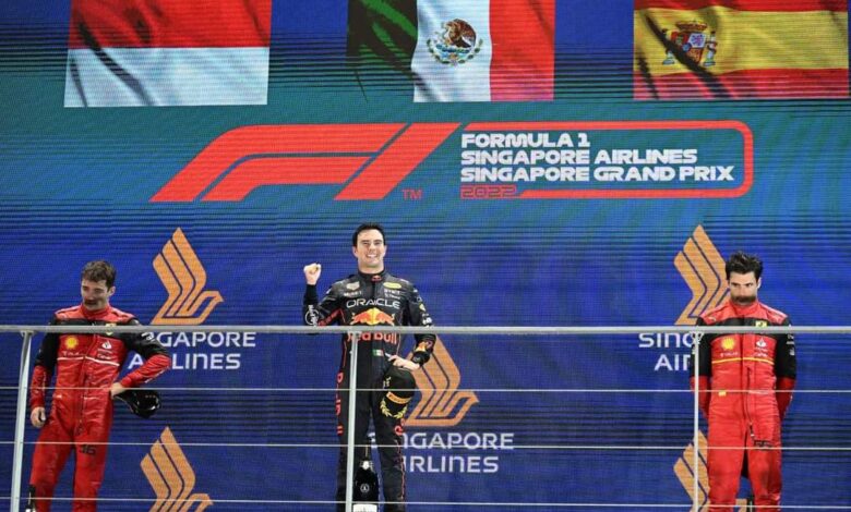 Gana Checo Pérez Gran Premio de Singapur Los Coatzacoalcos