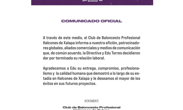 Coach Edu Torres dice adiós a los Halcones de Xalapa