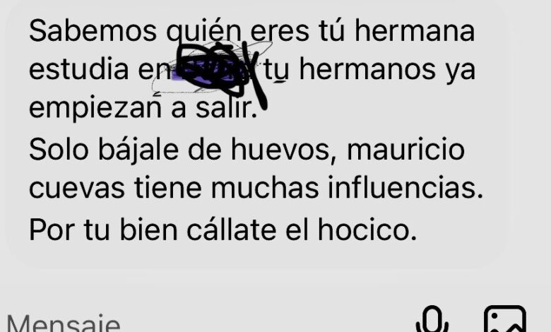 Amenazan a Maryfer Centeno tras analizar caso de Pau Florencia y Mauricio Cuevas