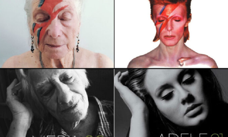 Abuelitos recrean portadas de David Bowie y Michael Jackson